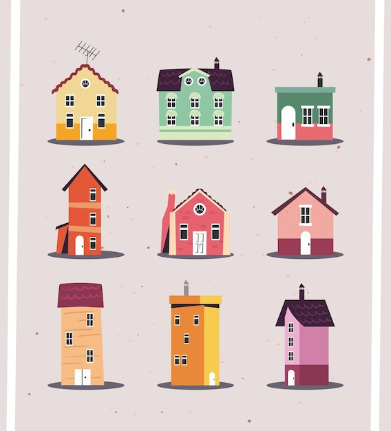 Flat houses set