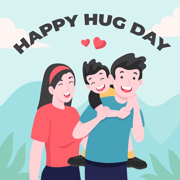 Vector flat hug day illustration