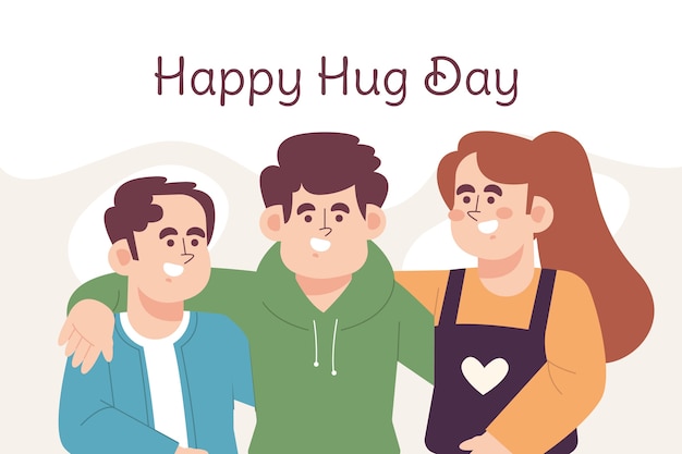 Vector flat hug day illustration