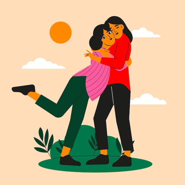 Vector flat hug day illustration