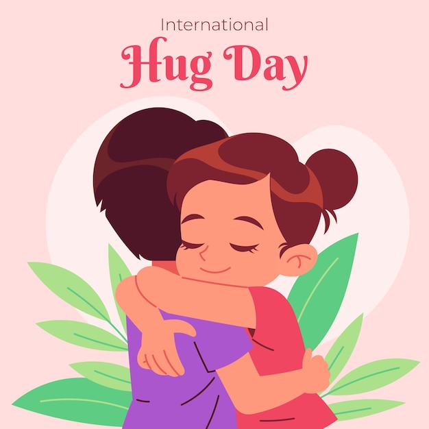 Vector flat hug day illustration