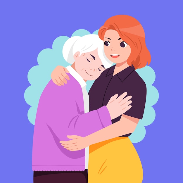 Flat hug day illustration