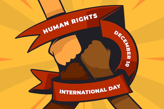 Vettore illustrazione piana della giornata dei diritti umani