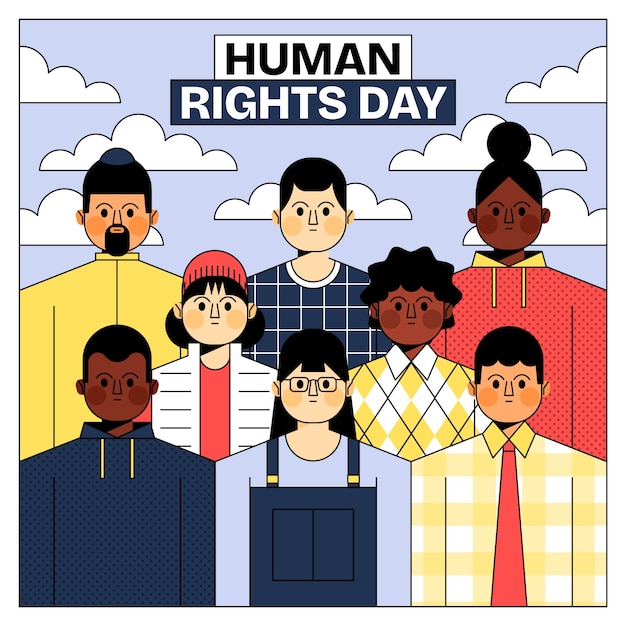 Flat human rights day illustration