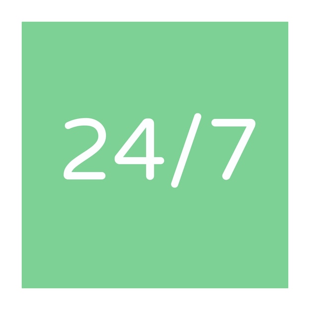 A flat icon of 24 support