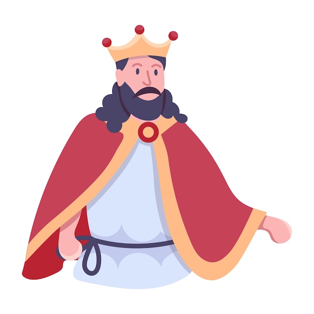 Vector flat icon of ancient king