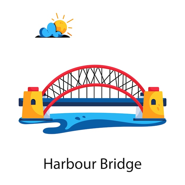 Flat icon of australia harbour bridge