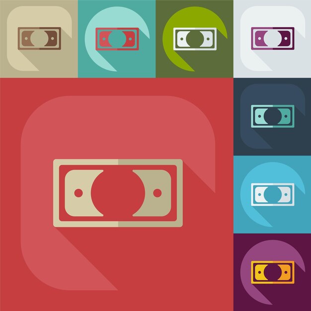 Flat icon banknote business theme vector image