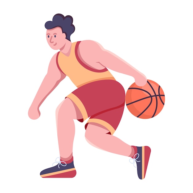 Vector flat icon of basketball boy