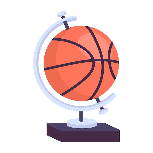 Flat icon of basketball globe