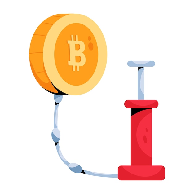 Vector flat icon of bitcoin inflation