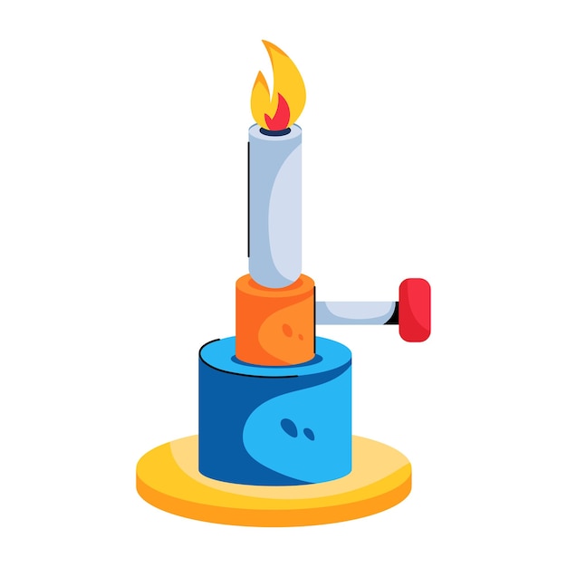 A flat icon of bunsen burner