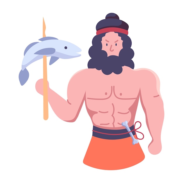 Flat icon of cave person