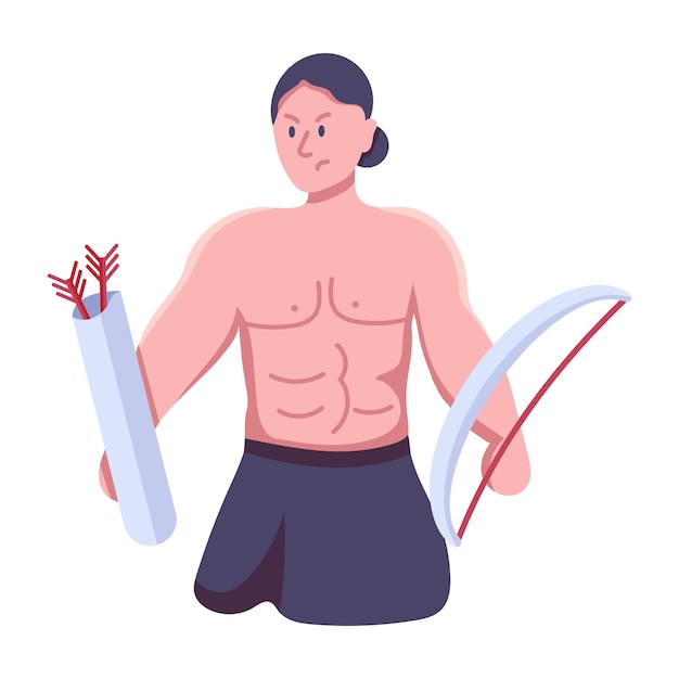 Flat icon of cave person