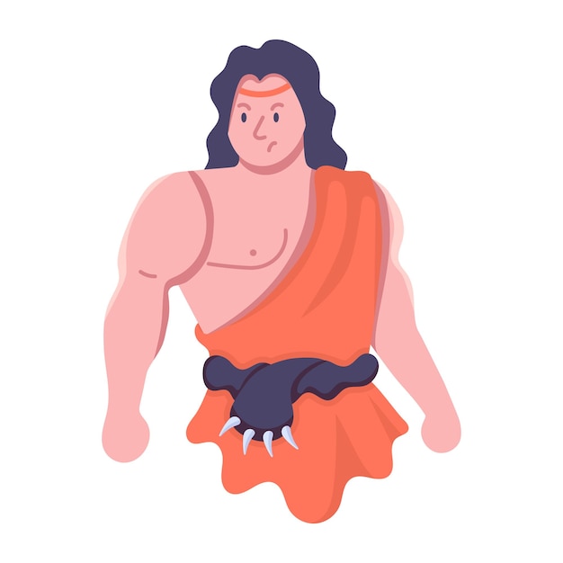 Flat icon of cave person