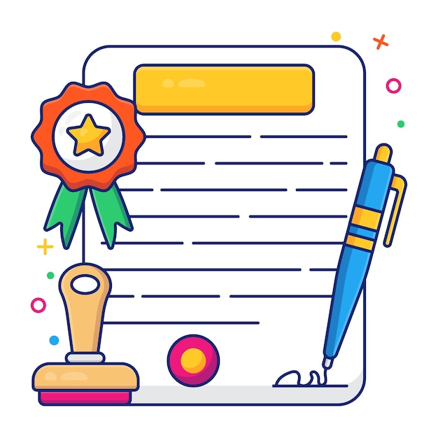 A flat icon of contract editable design