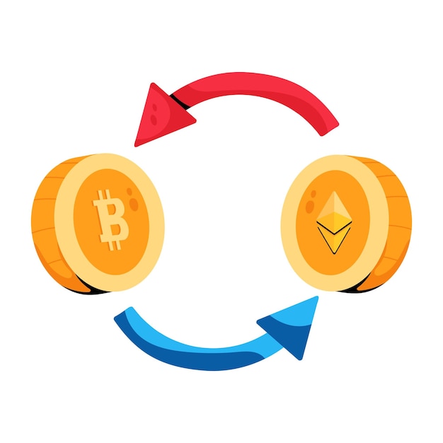 A flat icon of crypto exchange