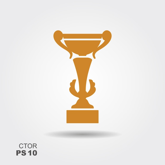 Flat icon of cup winner vector logo