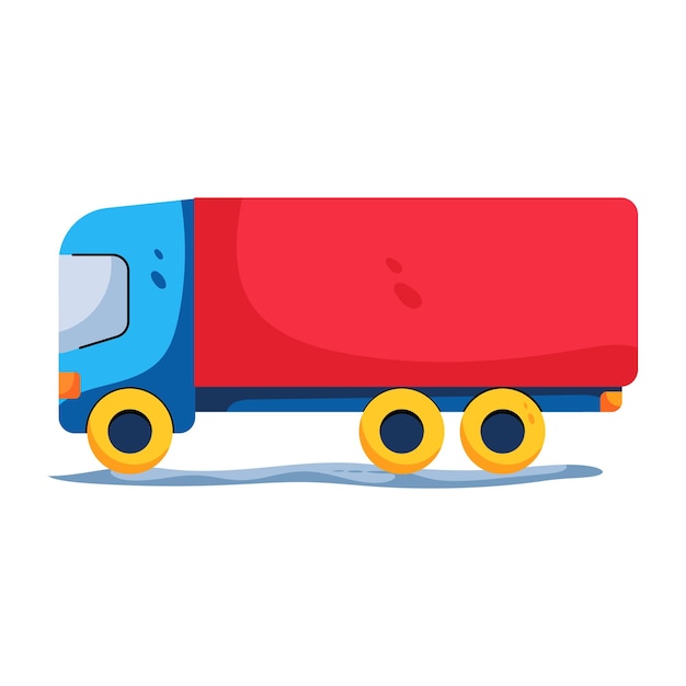 Flat icon of delivery truck