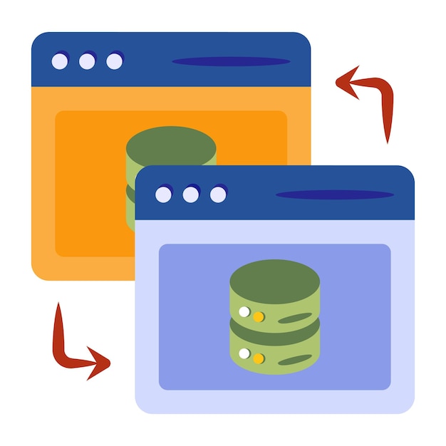 Vector a flat icon design of database transfer