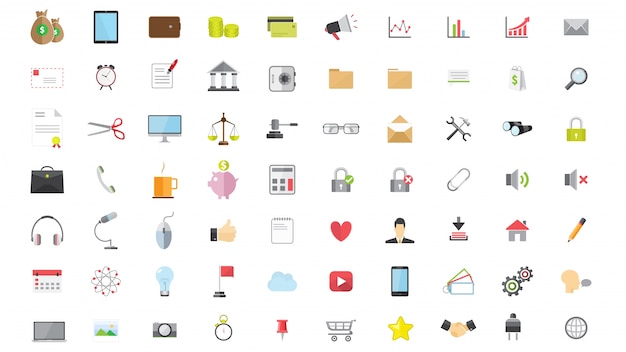 Flat icon design set