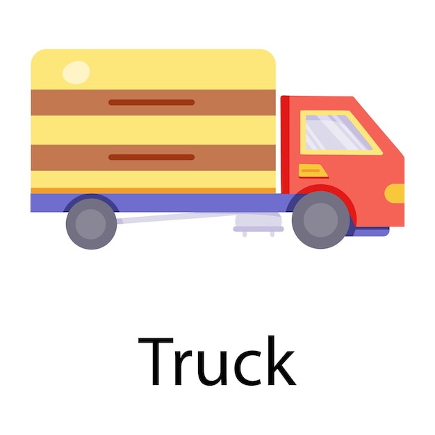 A flat icon design of truck