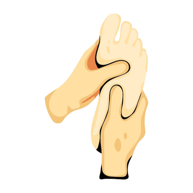 A flat icon of foot massage