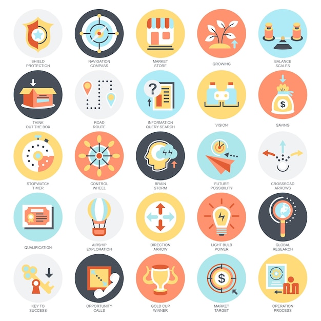 Flat Icon Graphic Elements Collection (verzameling van platte grafische elementen)