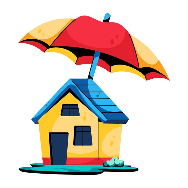 Flat icon of home insurance