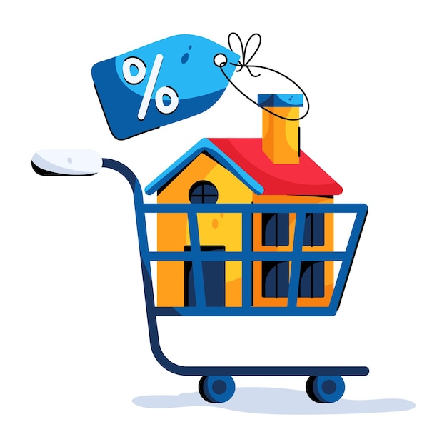 Vector flat icon of home shopping