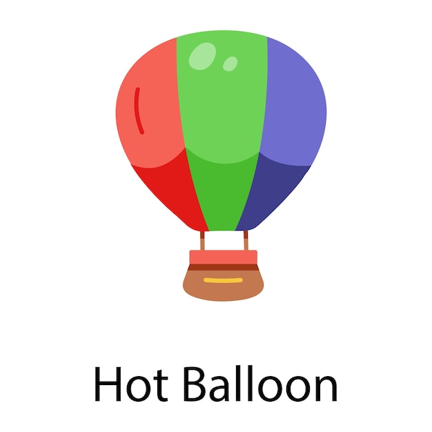 熱気球のフラット アイコンはデジタル使用の準備ができて