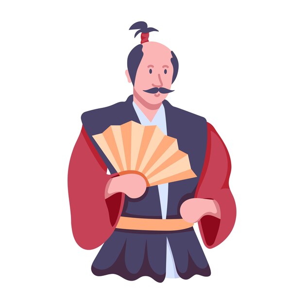 Flat icon of japanese king