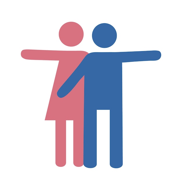 Flat icon of a modern couple