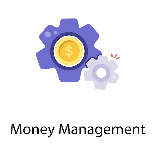 A flat icon of money management