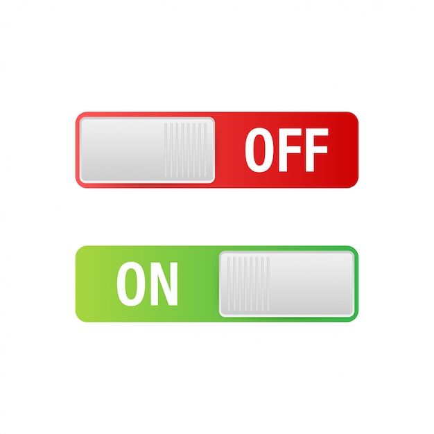 Flat icon on and off toggle switch button