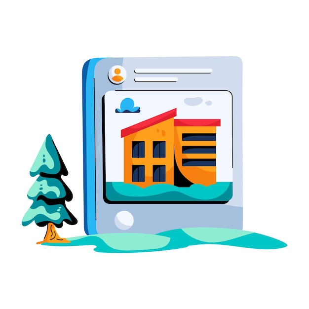 A flat icon of online property