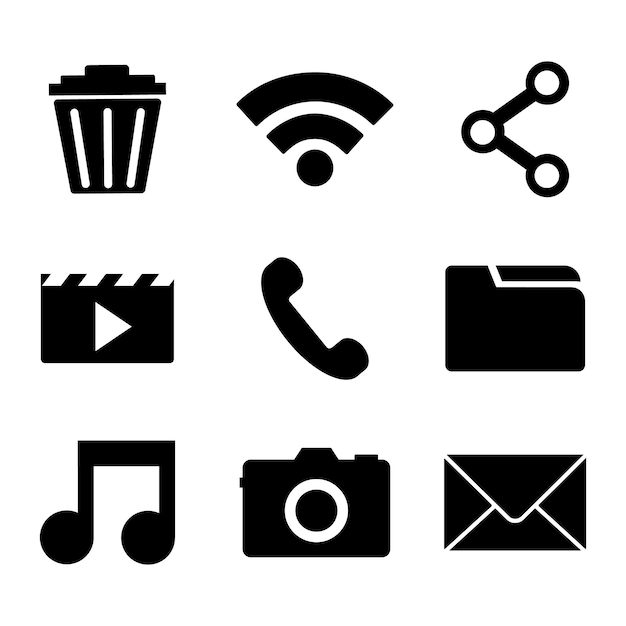 Flat Icon of phone set