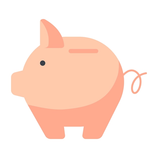 A flat icon of piggy bank 