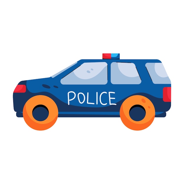 Vector flat icon of police car