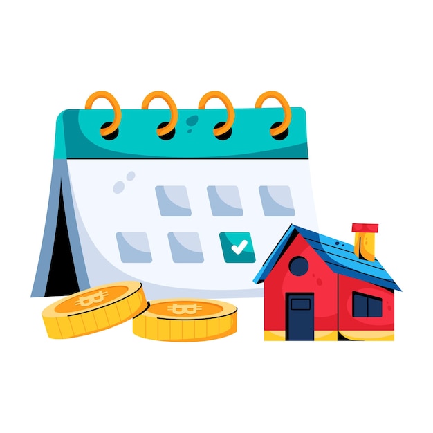 Flat icon of rent schedule