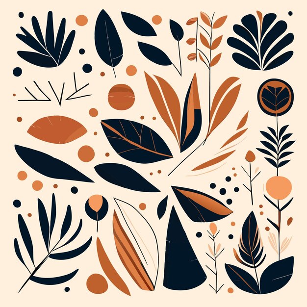 Vector flat icon set organic abstract shape design visions