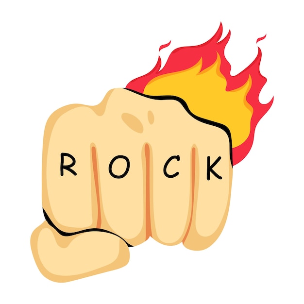 Vector a flat icon showing rock fist