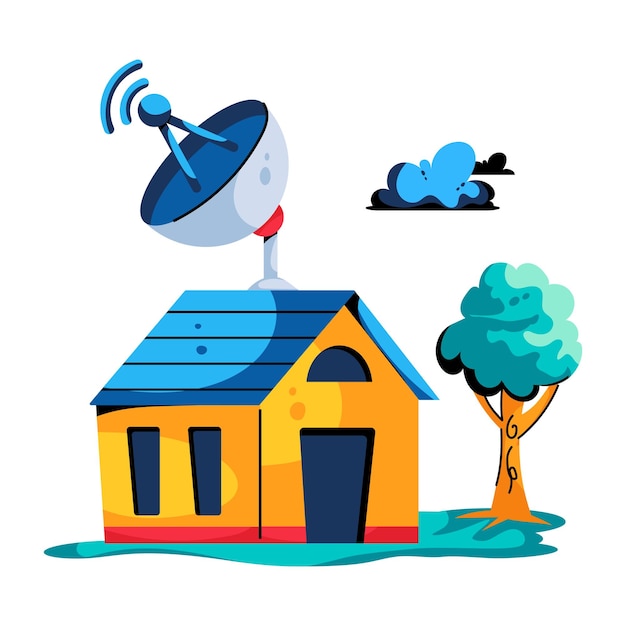 A flat icon of smart home