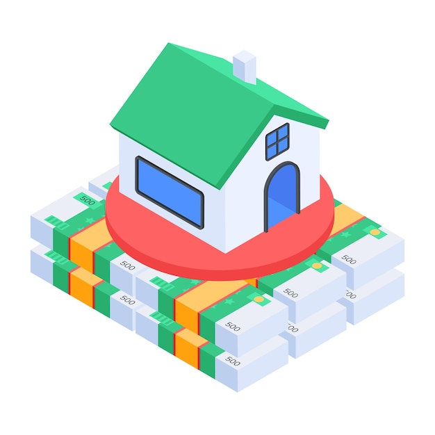 Vector flat icon of social benefits isometric