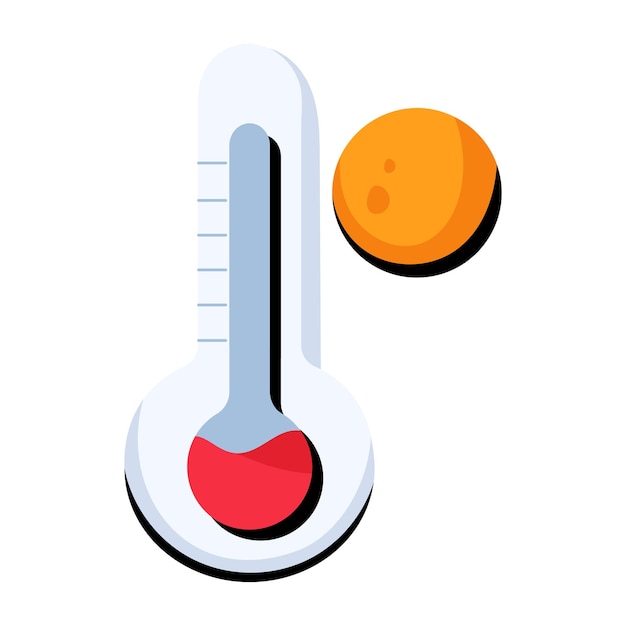 Flat icon of summer temperature