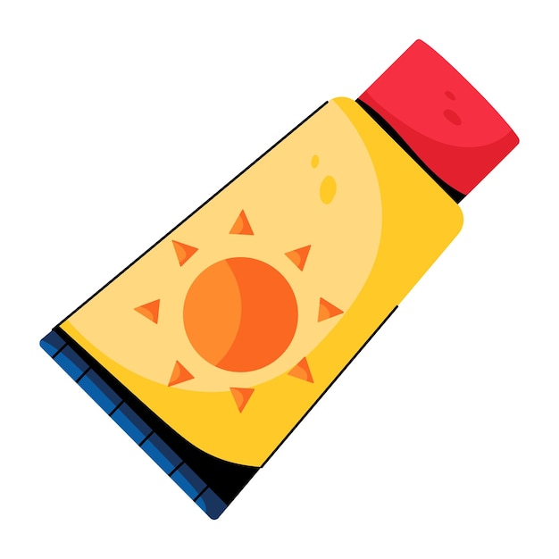 A flat icon of sunblock cream