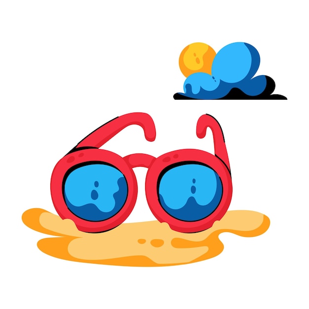 A flat icon of sunglasses
