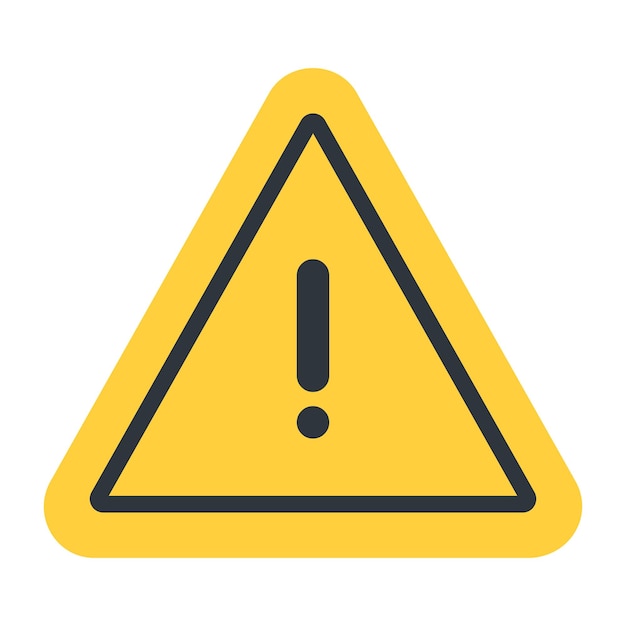 Vector a flat icon of warning symbol