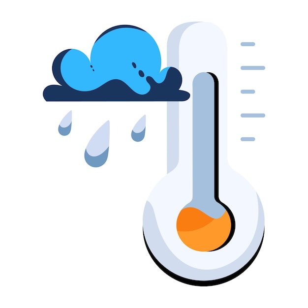 Vector flat icon of weather temperature