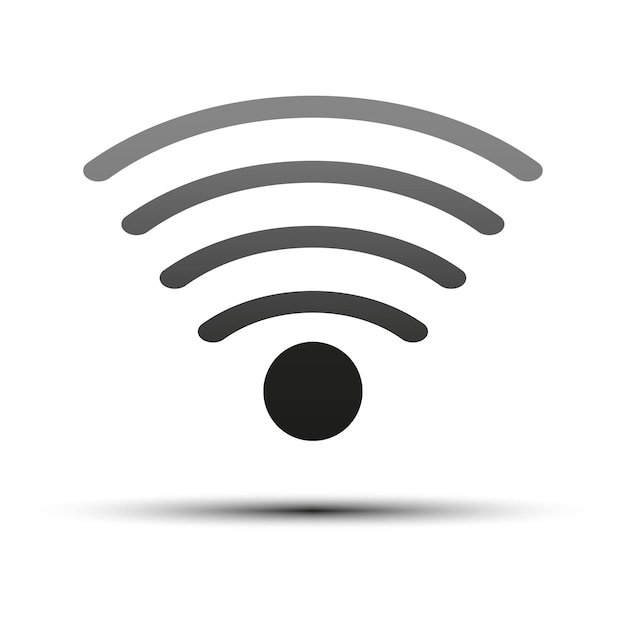 Плоский значок с черным значком Wi-Fi. Облачные технологии. Векторная иллюстрация.